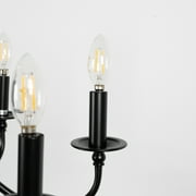 Briignite 6-Light Black Farmhouse Classic Candle Chandelier, Indoor for Foyer, Living Room, Kitchen Island, Dining Room, Bedroom, LED Chandelier