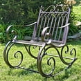 thumbnail image 2 of Zaer Ltd. Outdoor Metal Rocking Arm Chair/Bench (Arm Chair, Bronze), 2 of 4