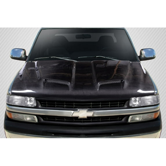 1999-2002 Chevrolet Silverado 2000-2006 Tahoe Suburban Carbon Creations Dual Ram Air Hood - 1 Piece