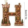 thumbnail image 6 of Gingerbread House Letter Christmas Ornament 3.15in Personalized Acrylic Xmas Tree Hanging Pendant DIY Custom 26 Alphabet Keepsake for Home Holiday Decor Gifts for Family Friends, 6 of 7