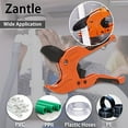 thumbnail image 3 of Zantle Pipe and Tube Cutter, Ratcheting Hose Cutter One-hand Fast Pipe Cutting Tool with Ratchet Drive for Cutting Less Than 1-1/4" O.D. PEX, PVC, and PPR Pipe, 3 of 9