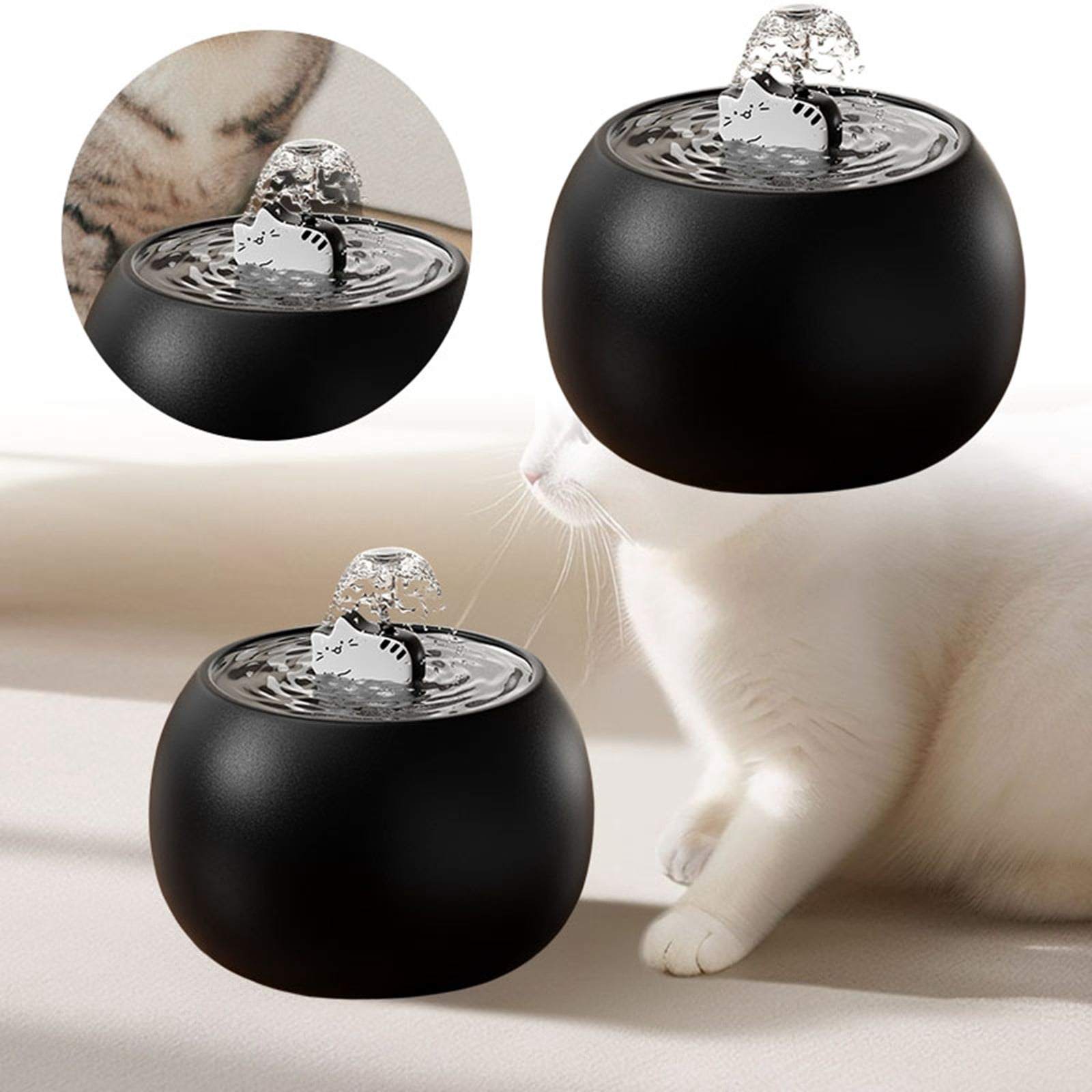 Automatic Pet Water Fountain - 1L/34oz Motion-Activated Drinking Fountain for Cats & Small Dogs - Multi-Layer Filter System - Indoor/Outdoor Water Dispenser Bowl
