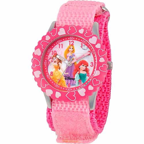 Princess Girls' Stainless Steel Watch, Pink Strap