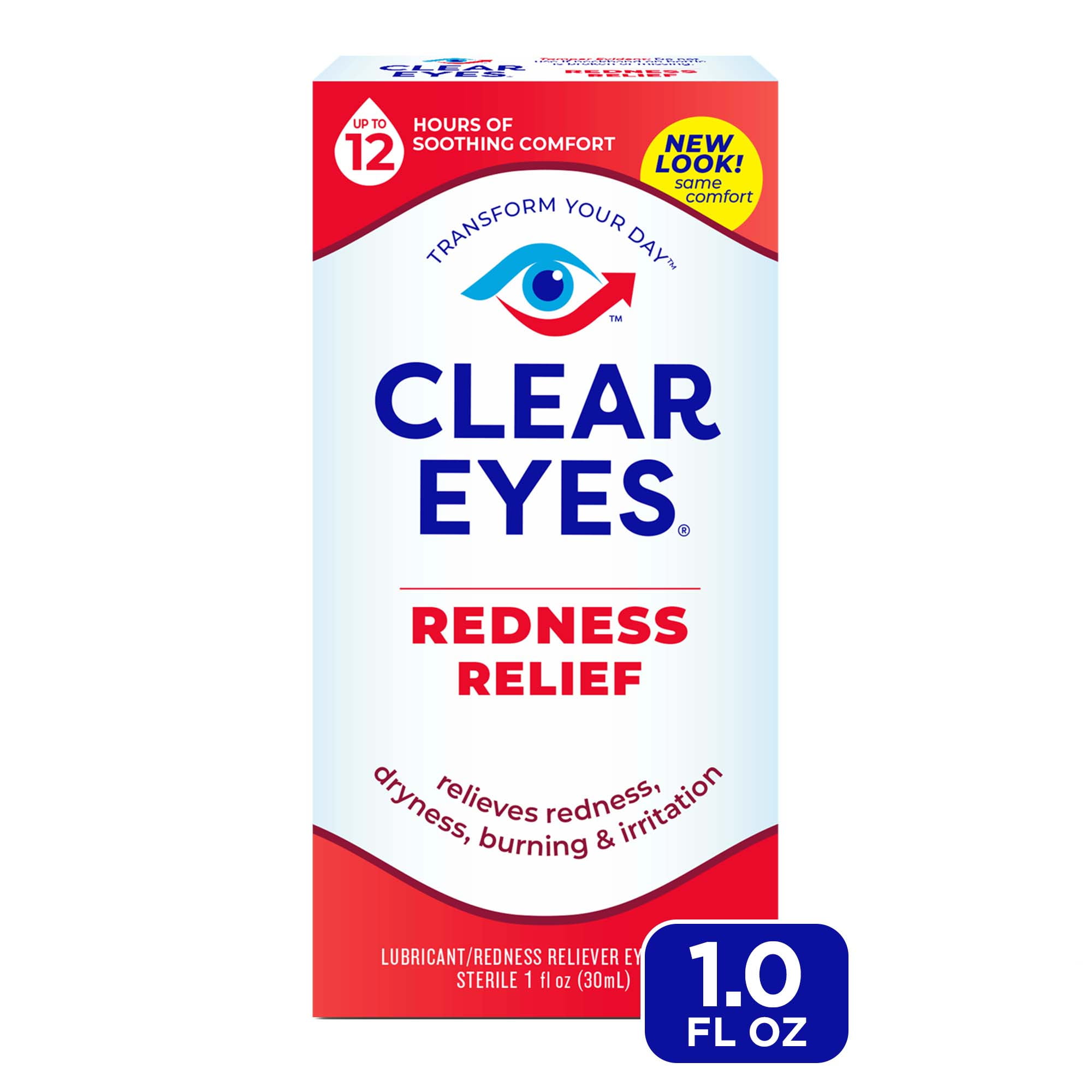 Clear Eyes Redness Eye Relief Lubricant Eye Drops, 1.0 fl oz