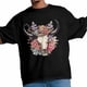 thumbnail image 2 of Camisetas para hombre, camiseta de algodón con cuello redondo y estampado de vaca y flores del oeste, de manga corta, estilo retro vaquero y ganado., 2 of 8