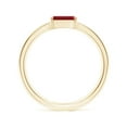 thumbnail image 2 of ANGARA Natural Emerald-Cut Ruby Off-Centered Solitaire Ring With Diamonds in 14K Yellow Gold for Women (Size-6x4mm) | July Birthstone, Anniversary, Jewelry Gift for Women | Natural Ruby Ring, 2 of 9