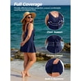 thumbnail image 5 of Wantdo Women's Plus Size Swimdress Tummy Control Swimsuits One-Piece Swimwear Navy 18/20 Plus, 5 of 8