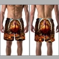 thumbnail image 3 of luoweisi Men's Beach Shorts Quick Dry Swim Trunks with Mesh Lining Thanksgiving Turkey XL, 3 of 5