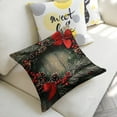 thumbnail image 5 of Christmas wreath, red berries, pine coneslinen toss pillowcase decoration pillowcase gifting preferred 20x20inch cushion cover sofa pillowcase sofa bedroom living room car, 5 of 8