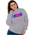 thumbnail image 3 of XOMG POP Neon Glow Rainbow Logo Women Crewneck Sweatshirt Brisco Brands S, 3 of 6