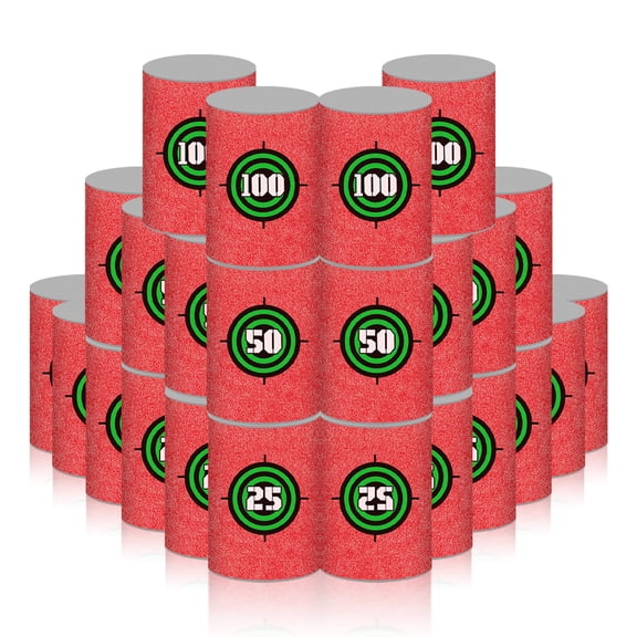 BOROLA 24 pieces EVA Material Soft Foam Bullet Shooting Targets, Compatible for N-Strike Elite Toy Guns, Party Gifts for Kids.