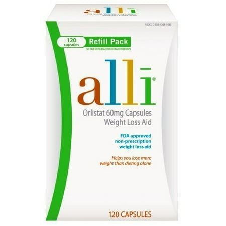alli Weight Loss Aid Refill Pack Orlistat 60 mg Capsules -