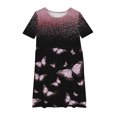 thumbnail image 4 of QIPOPIQ Robe d'Été pour Fille Art Van Gogh Impression 3D Col Rond Manches Courtes T-Shirt Robe Évasée Liquidation, 4 of 5