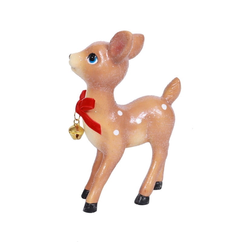 Standing Deer with Bell Christmas Decoration, Multicolor, 5.25", by Holiday Time