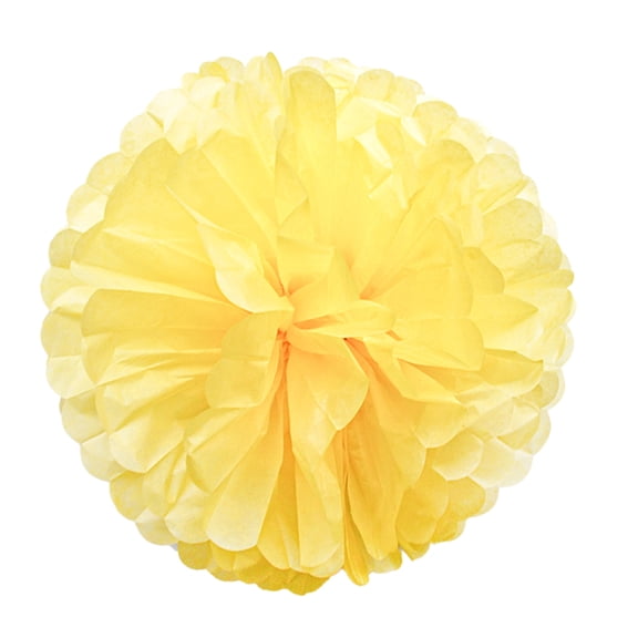 Wosthever Juego de 1 Uds. De papel amarillo de 7,8 pulgadas para fiesta de cumpleaños, bolas de papel con pompón, decoraciones de flores de Kits de decoración para fiestas Amarillo 14 pulgadas