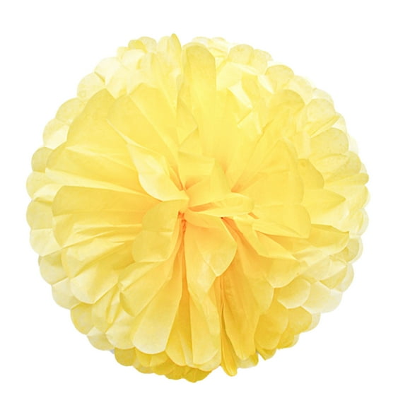 Inteprter Papel Pom Pom para fiesta de cumpleaños, pañuelos colgantes, flores, bolas de flores, papel Kits de decoración para fiestas Amarillo 10 pulgadas