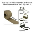 thumbnail image 1 of 1.25" Key Fob Hardware and 1.25" Cotton Webbing Combo - Khaki, 1 of 1