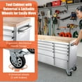 thumbnail image 2 of Danolapsi 72" Rolling Tool Chest with 15 Drawers,Heavy-Duty Steel & Rubber Wood Workbench on Wheels, Garage Workbench with Key Locking System, Drawer Liners for Warehouse Repair Shop, 2 of 7