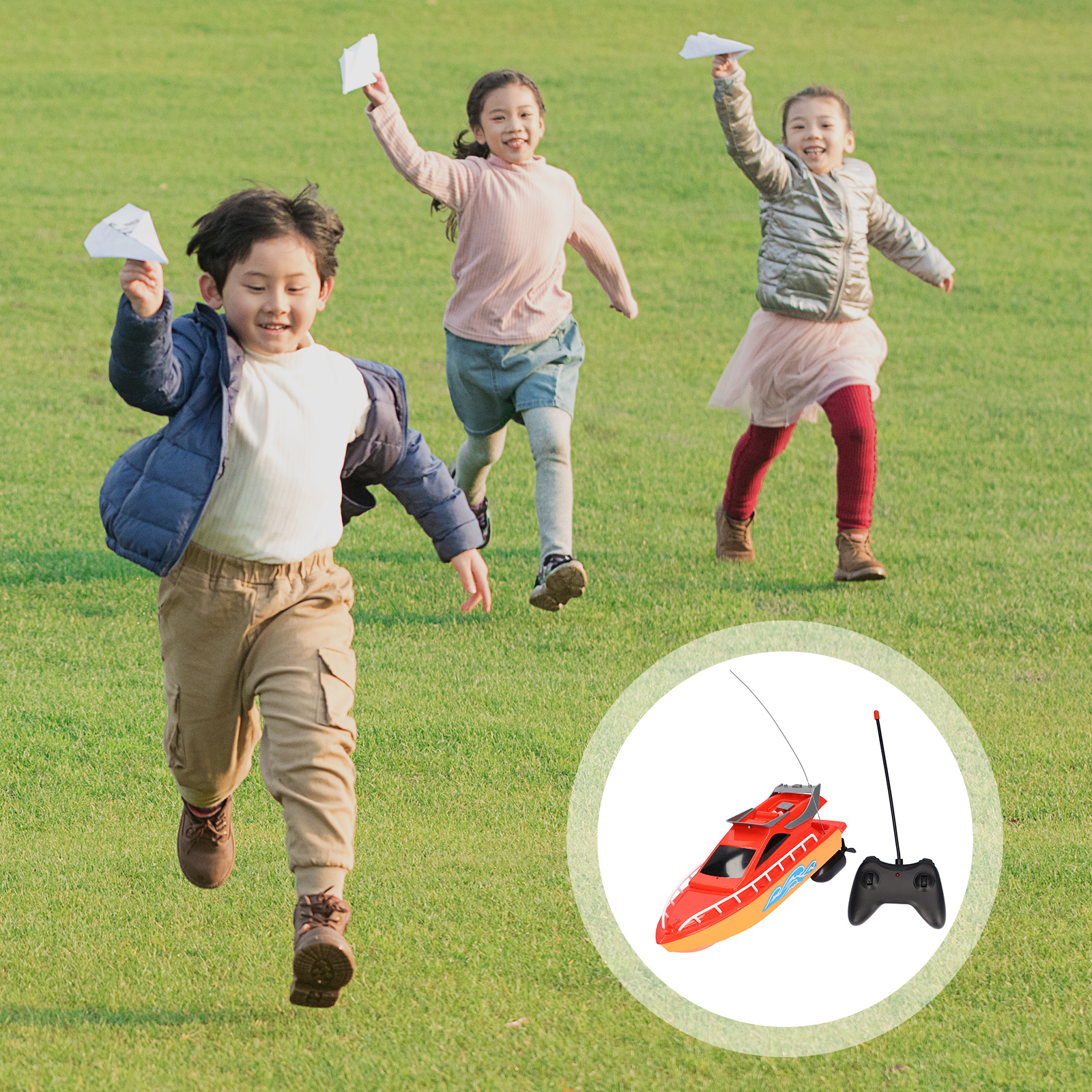 Buy ADVEN Kids RC Boat Children Remote Control Boat DualThruster Streamline Hull 2.4GHz 2530M