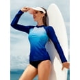 thumbnail image 4 of Charmo Womens Long Sleeve Rash Guard Fish Scales Printed Swim Shirt Sun Protection, 4 of 6