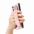 thumbnail image 4 of Compatible with Samsung Galaxy Z Fold 5 Case with S Pen Holder & PU Leather Wristband, Full Body Protective Hard PC Lightweight Slim Case Cover for Samsung Galaxy Z Fold 5 2023, Pink, 4 of 10
