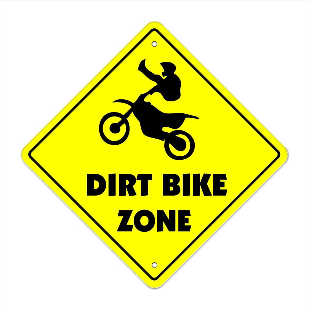 Dirt Bike Crossing Sign Zone Xing Indoor/Outdoor 12
