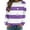 Purple, variant on Enjoytime Long Sleeve Blouses for Women Fashion Striped Crewneck Trendy Shirt Lightweight Business Casual Work Tops White XL