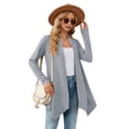 thumbnail image 3 of Cardigan for Women Dressy Casual Long Sleeve Open Front Cardigan Sweaters Gray Blue L, 3 of 6
