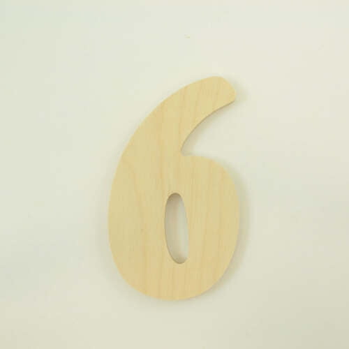 Package of 1, 10 Inch X 1" Baltic Birch "6" Plywood Numbers In The Goudy Heavy Font | Thick For Art & Craft Project, Made in USA