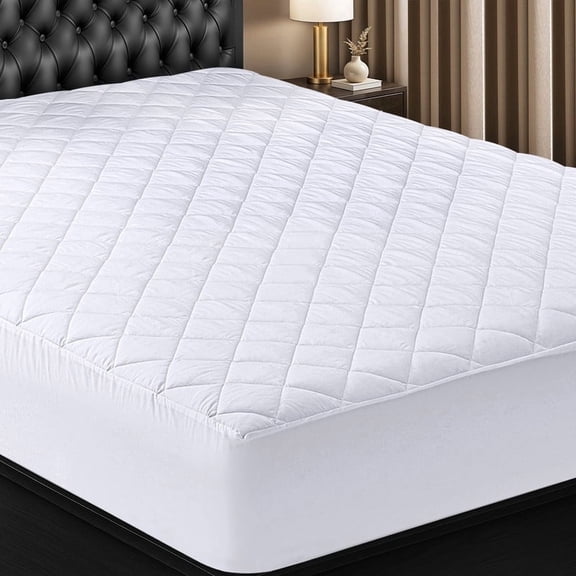 "Utopia Bedding Quilted Fitted Mattress Pad Stretches Up To 16" Deep Mattress Topper"