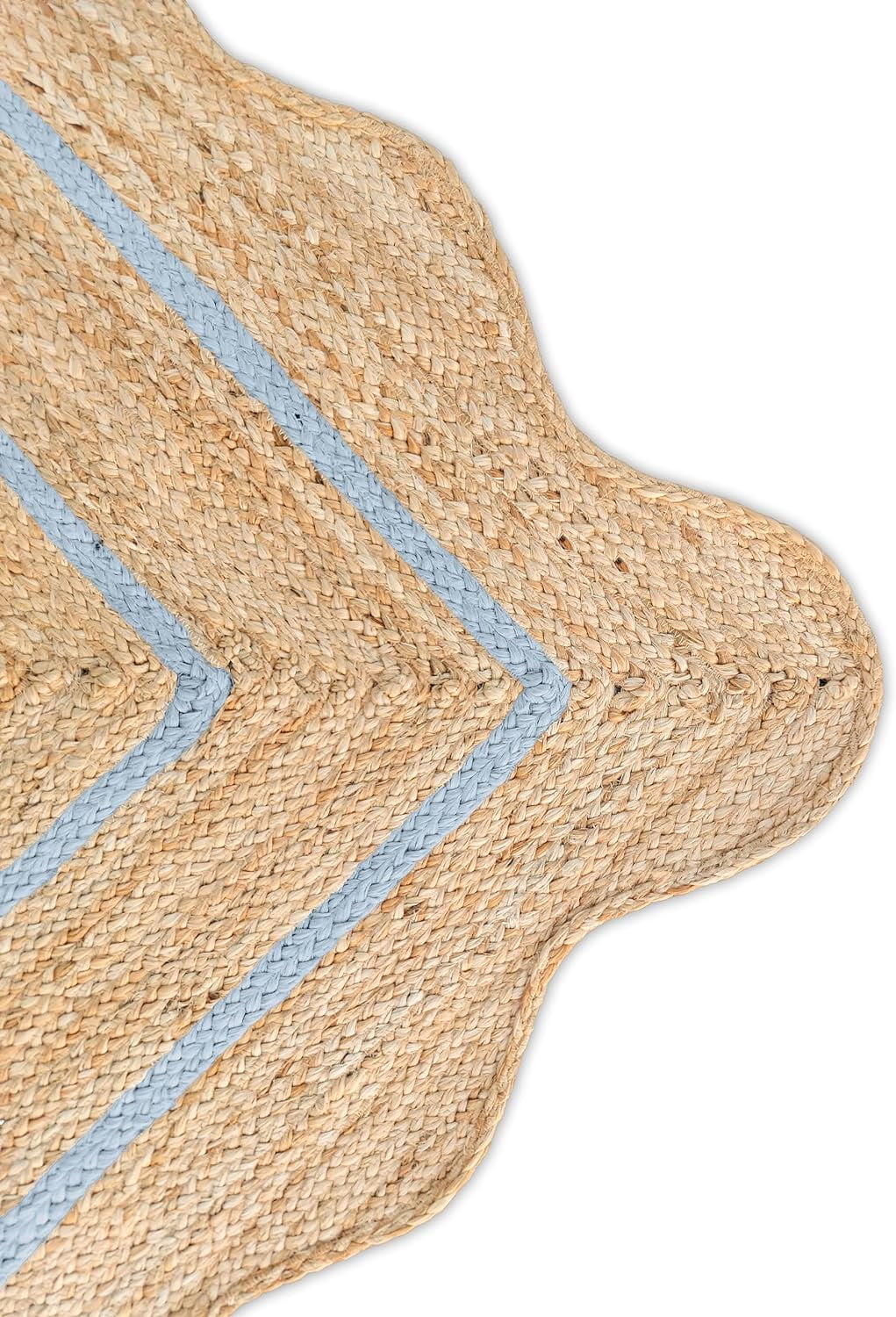 Weaving Village Wave Scalloped Natural Jute Rug Boho Jute Rug Entryway Runner Rug Farmhouse Scallop Rug, Gray (2'6"x18')