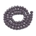 thumbnail image 2 of Opaque Solid Color Glass Beads Strands Faceted Rondelle Medium Purple 8x6mm Hole: 1mm about 63~65pcs/strand 39~40cm, 2 of 3