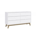 thumbnail image 6 of Kappesberg Hanford White/Light Brown 2-Piece Bedroom Set, One 6-Drawer Dresser and One 2-Drawer Nightstand, 6 of 6