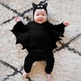 thumbnail image 2 of Zszcpp Girls Rompers And Jumpsuits Role Play Bat Boys Pure Color Long Sleeve Hats Brief Style Comfortable Children Bodysuits, 2 of 9