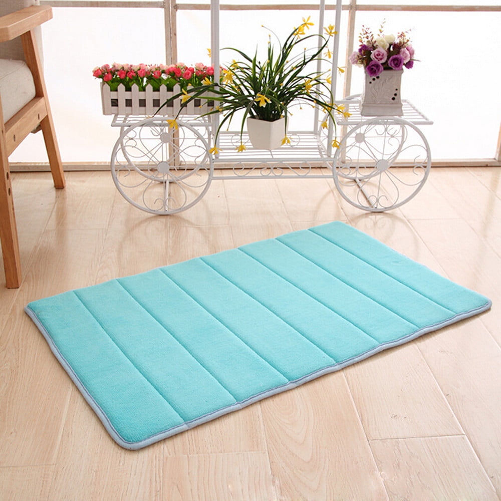 Cotonie Memory Foam Mat Absorbent Slipresistant Pad Bathroom Shower Bath Mats Sky Blue