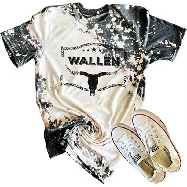 Wallen Shirt for Women Funny Retro Steer Skull Western TShirt Vintage
