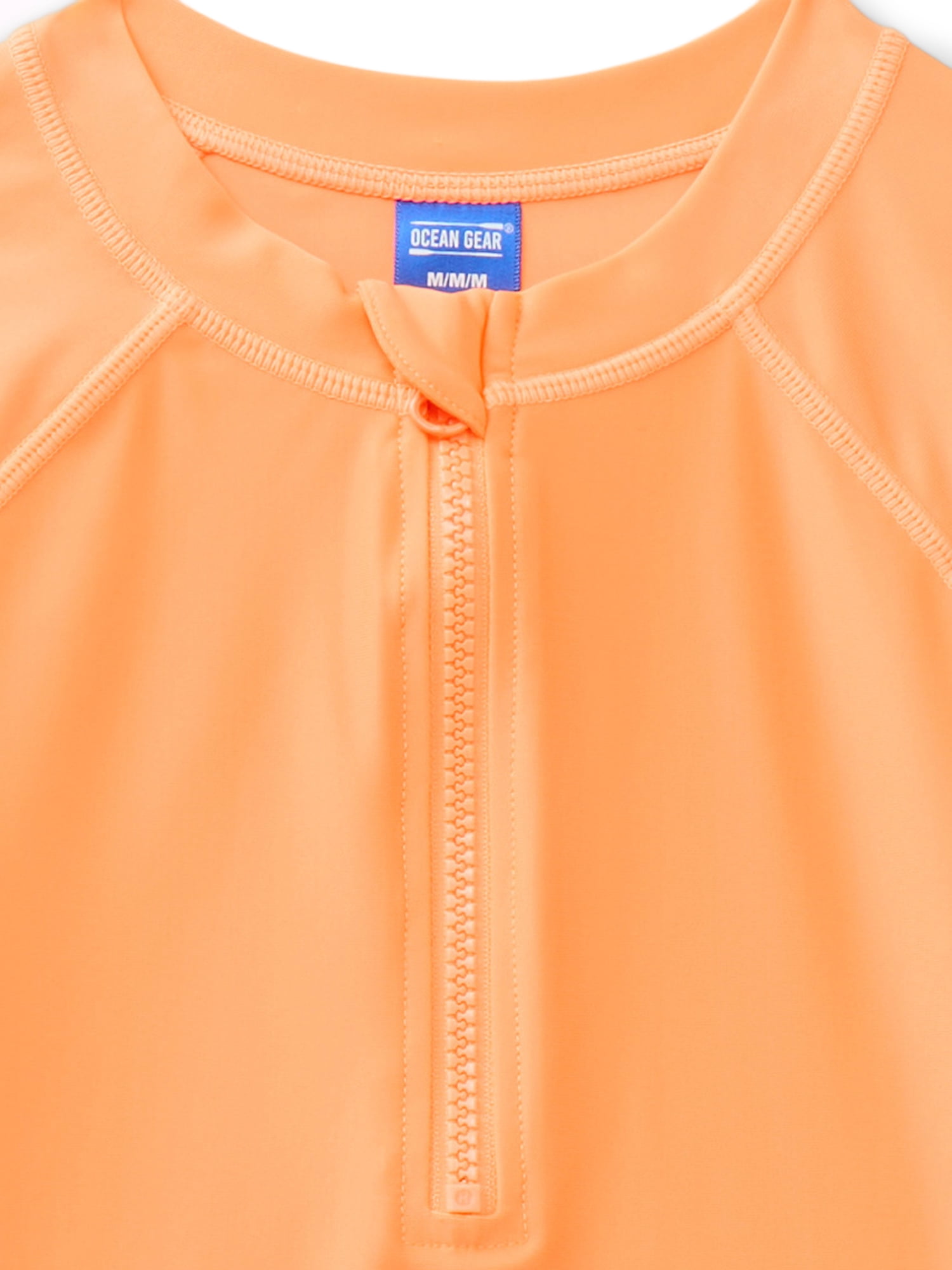 Ocean Gear Boys Quarter Zip Rash Guard with Long Sleeves, Sizes 4-18