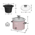 thumbnail image 4 of 2QT Small Slow Cooker with Removable Ceramic Pot, 3 Heating Settings, Dishwasher-Safe Glass Lid, Pink, 4 of 10