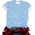 thumbnail image 5 of Sakmal T Shirts For Women Crew Neck Floral Short Sleeve Oversized Casual Loose Womens Summer Outfits, 5 of 5