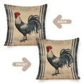 thumbnail image 3 of Cushion Case French Farmhouse Rooster Blue Grain Sack Striped Drawing Throw Pillow Cover Rustic Cock Outdoor Pillows 16"x16" Home Decoration for Sofa Couch Living Bed Room, 3 of 7