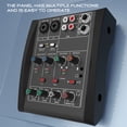 thumbnail image 3 of Professional 4-Channel Audio Mixer with USB Audio Interface (48KHz/16Bit), +48V Phantom Power, 80Hz High Pass Filter, and Multiple Connectivity (XRL/6.35mm/3.5mm) for Guitar, Microphones, Recording &, 3 of 7
