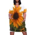 thumbnail image 1 of Vestido holgado de girasol y sol para mujer traje de diseñador de lujo con bolsillos para fiesta de noche y graduación, 1 of 6