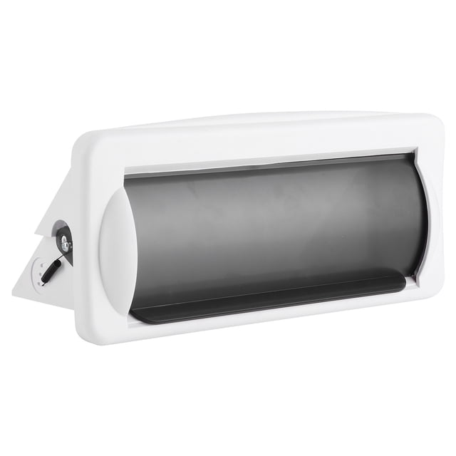 M Buder Cubierta Impermeable para Radio DVD Estéreo de Barco Marino, Protector contra Salpicaduras Montaje Empotrado Universal, Accesorios para Embarcaciones, Color Blanco (24.5 cm / 9.6 inches)