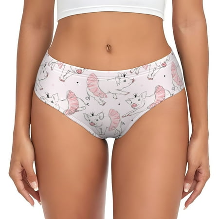 Womens Underwear  Cute Piggy Ballerina No Show Seamless Underwear  Soft Comfy Stretch Panties  Hipster Ladies Panties Bikini Underwear Briefs