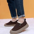 thumbnail image 3 of Men's Warm Platform Cotton Shoes Comfortable Plush Slip On Sneakers Fleece Lined Non Slip Short Chelsea Boots Brown Size 6.5, 3 of 9