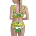 thumbnail image 3 of Picia Cartoon Frog Women's High Waisted Bikini Scoop Neck Swimsuit Two Pieces Bathing Suit-Small, 3 of 8