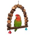 thumbnail image 2 of Juguete columpio para masticar pájaros grandes con bloques de madera teñidos naturales para loros medianos y grandes, gancho de metal para colocar fácilmente en la jaula de pájaros o en el p, 2 of 5