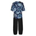 thumbnail image 5 of Nrmvnmi Women's Summer 2 Piece Outfits Casual Floral Prints Short Sleeve Pajama Tops Wide Leg Pants Lounge Sets Tracksuits Mothers Day Gifts, 5 of 5