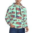 thumbnail image 2 of Pofeuu Usa Flag Print Mens Casual Hooded Collar Drawstring Hoodies Pullover Sweatshirts Casual Long Sleeve Shirts-XX-Large, 2 of 7
