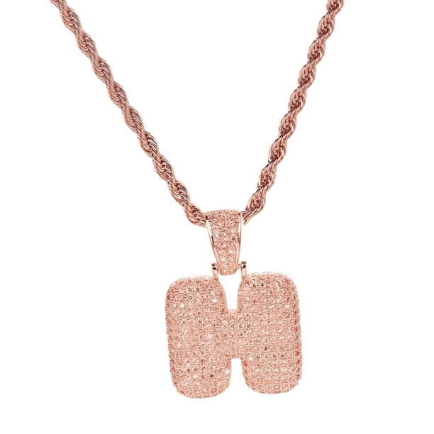 circón cristal de la 'L / K / JH / I' colgante collar 18K chapado e hombres mujeres joyería de moda Fernando Collar de la letra de Hip Hop